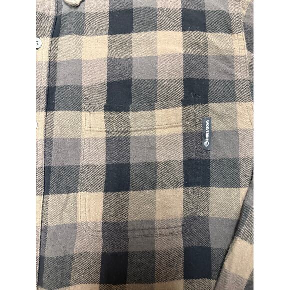 Wolverine Buffalo Plaid Flannel Shirt Men’s XL Black/Taupe Workwear Long Sleeve - Picture 12 of 16